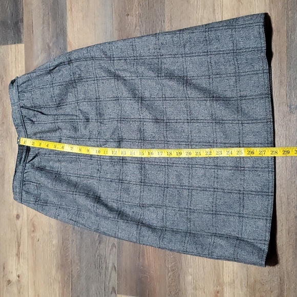 Pendleton vintage wool plaid grey skirt midi length pockets - Picture 1 of 8